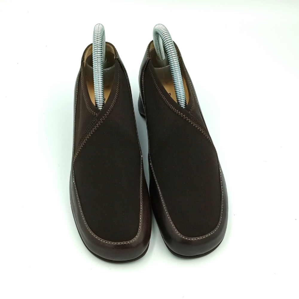 Rangoni Brown Leather and Stretch Cloth Slip-on Size 6B NEW
